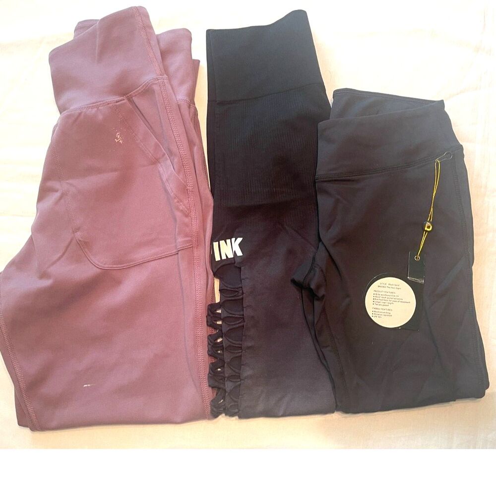 LOT 3 Pair Legging Yoga Workout VS Pink, Body Rock and Under Armour Size XS